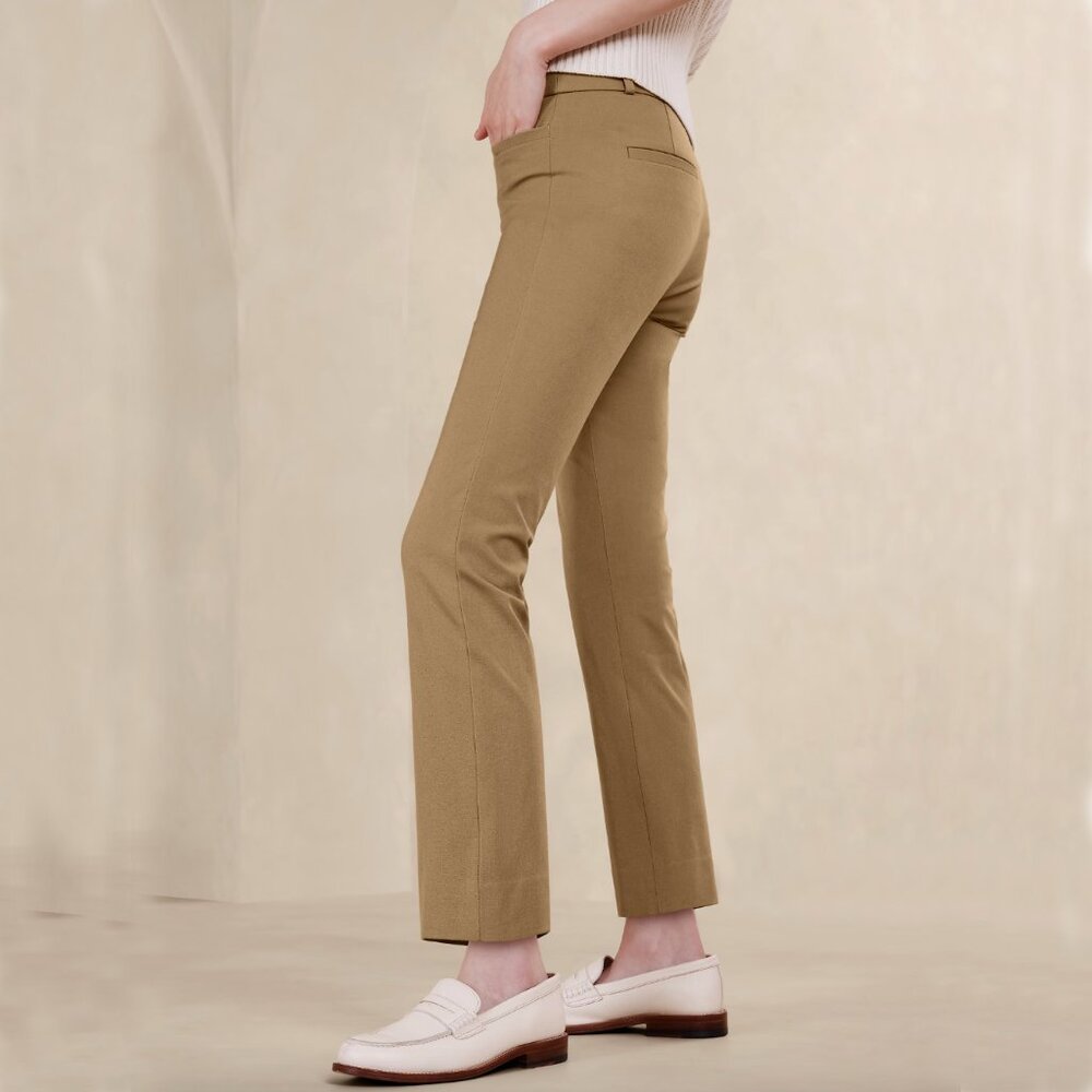 Banana Republic Sloan Dark Camel Slim Ankle Pant 2P NWT - Picture 2 of 10
